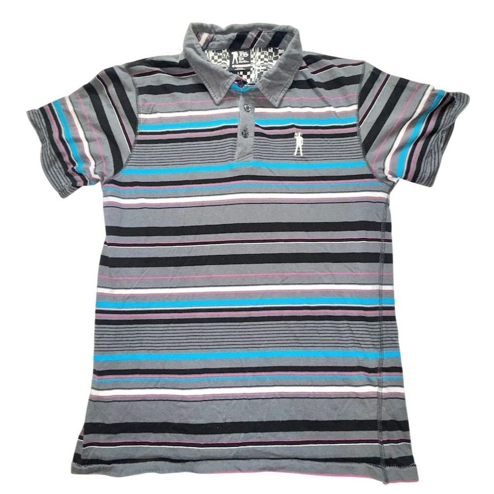 RS by Ryan Sheckler Skater Men's Striped Polo Shirt‎ Multicolor M streetwear s/s